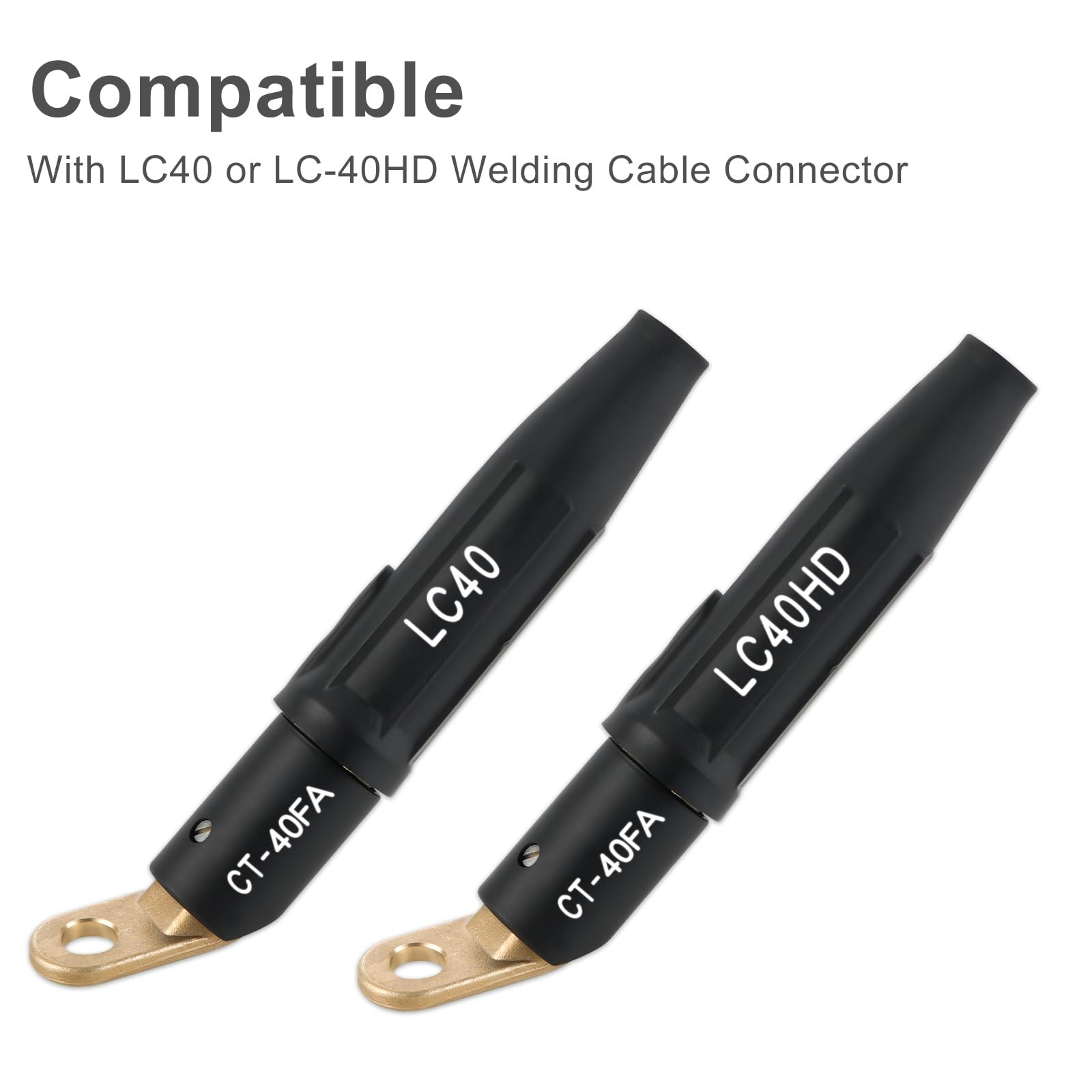 CT40FA Welding Terminals Connector Brass LC40 45 Angle 17/32″ Hole 2 PCS