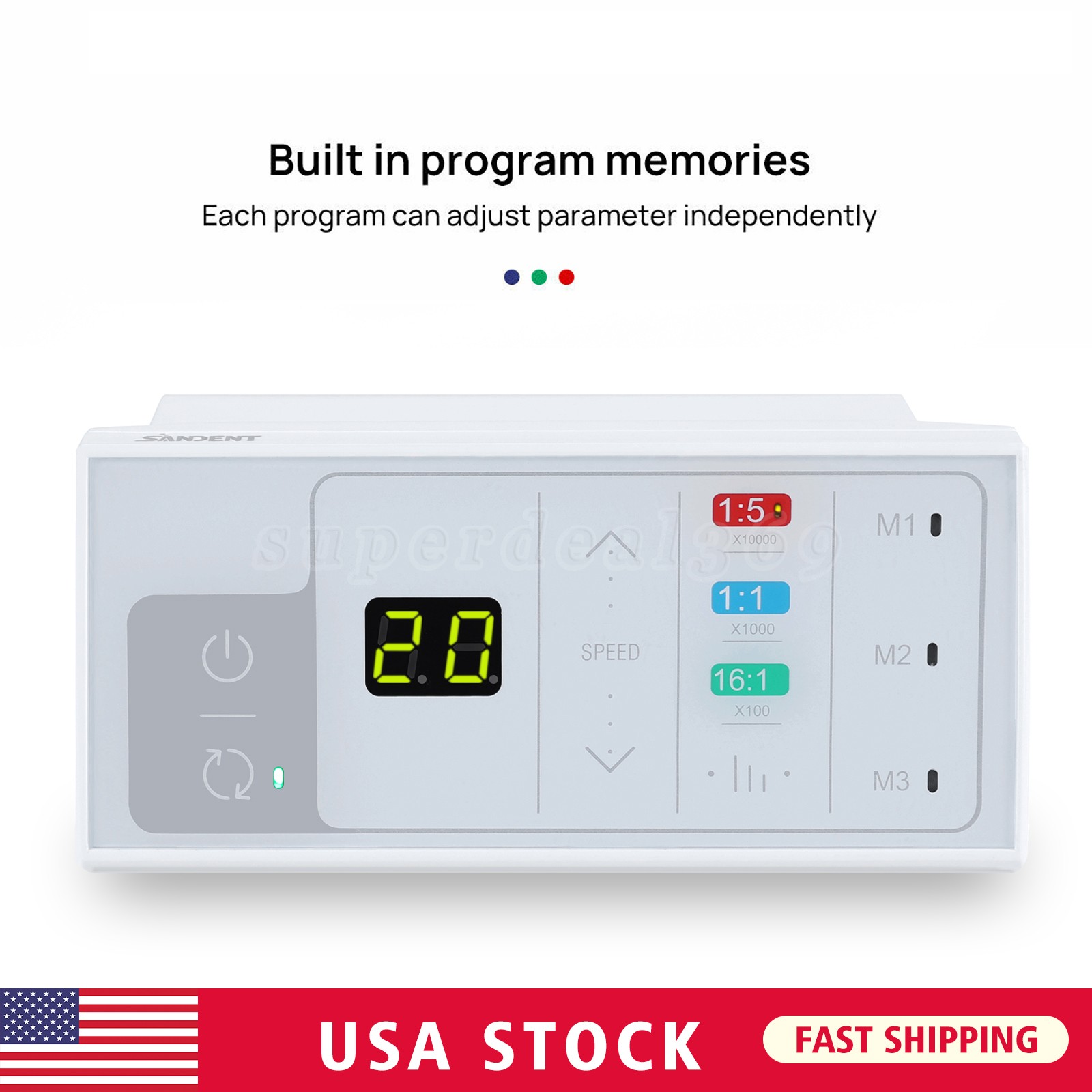 Dental Electric Handpiece Motor System LED Brushless Built-in 1:1 1:5 16:1 Modes