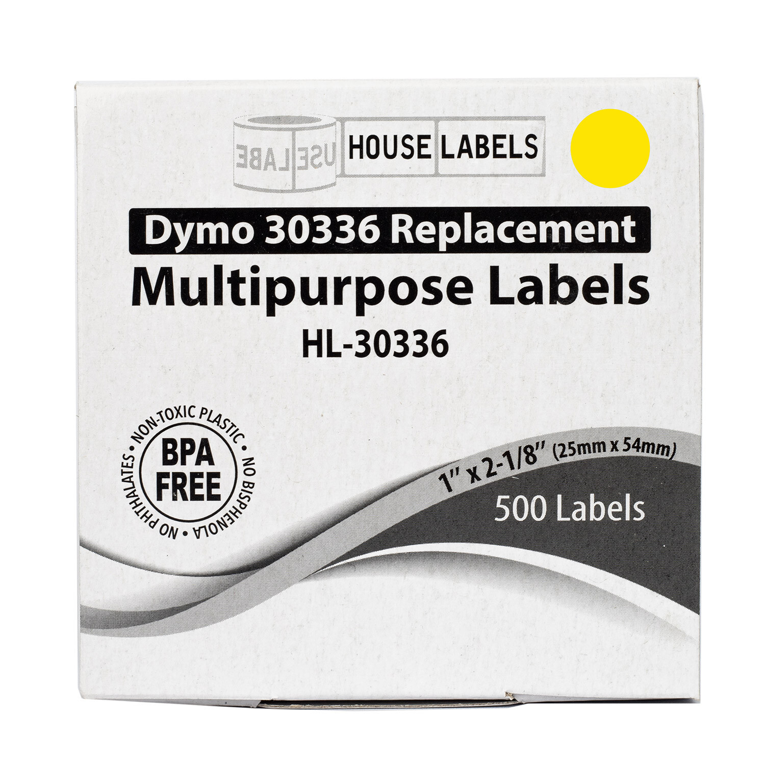 Lot 1-100 DYMO 30336 YELLOW (1″ x 2-1/8″) Thermal Labels – 500 Labels Per Roll