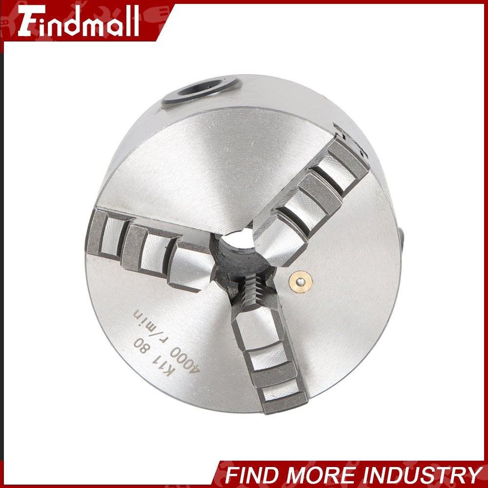 K11 80 Self-centering Lathe Drilling Part 80mm 3 Jaw Lathe Chuck Manual Chuck 3″