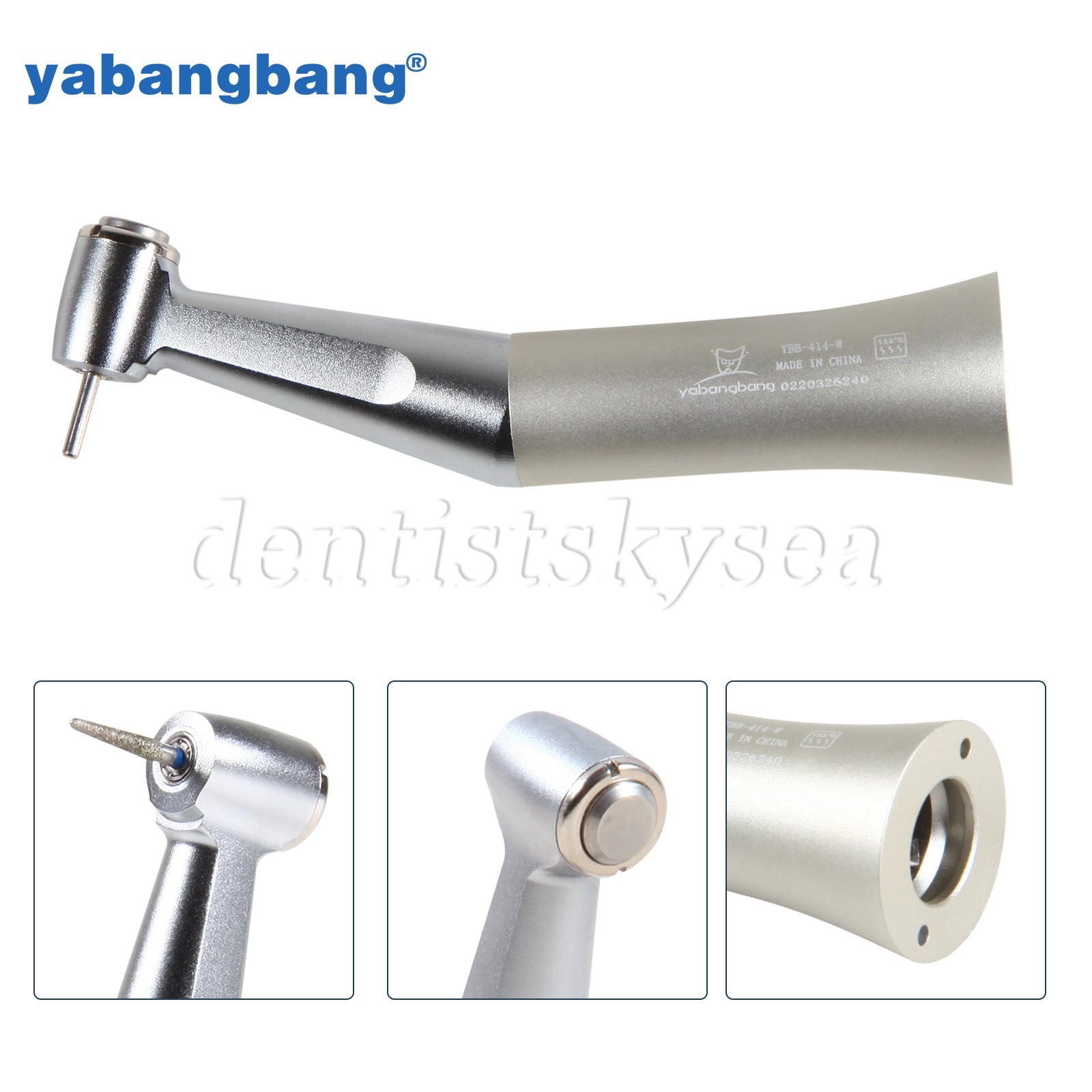 Dental Low Speed Handpiece Push Button Fit FG 1.6mm Burs Contra Angle