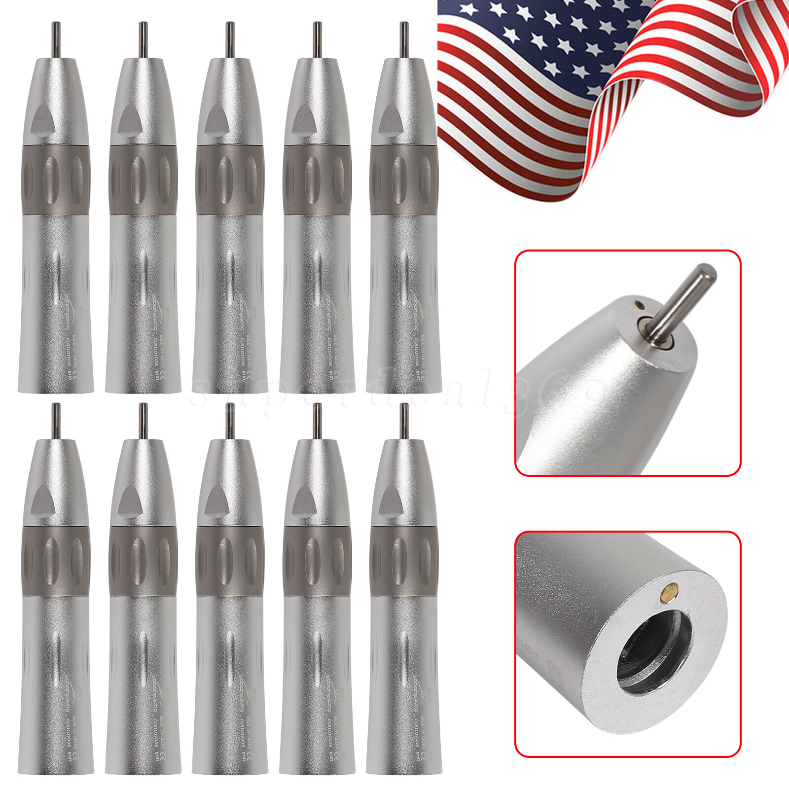 1-10*Dental Low Speed Straight Nosecone Handpiece Inner Water E-type fit NSK kv
