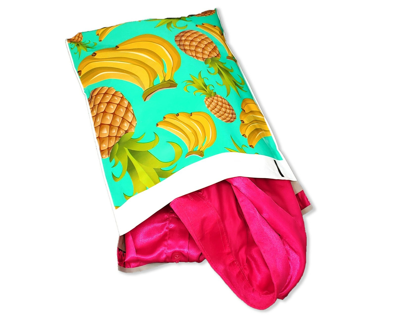 Poly Mailers 10×13 Tropical Theme Teal Pineapple Banana Shipping Mailing AQUA