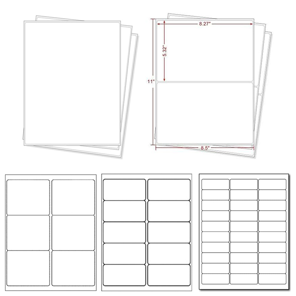 Address Shipping Labels 8.5×5.5 Self-Adhesive Blank for Laser & Inkjet Any Size