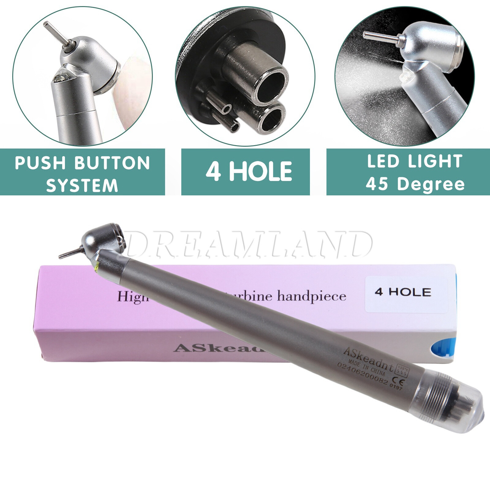 45° Surgical NSK PANA MAX Style Dental Pieza de mano alta velocidad 4Hole Borden