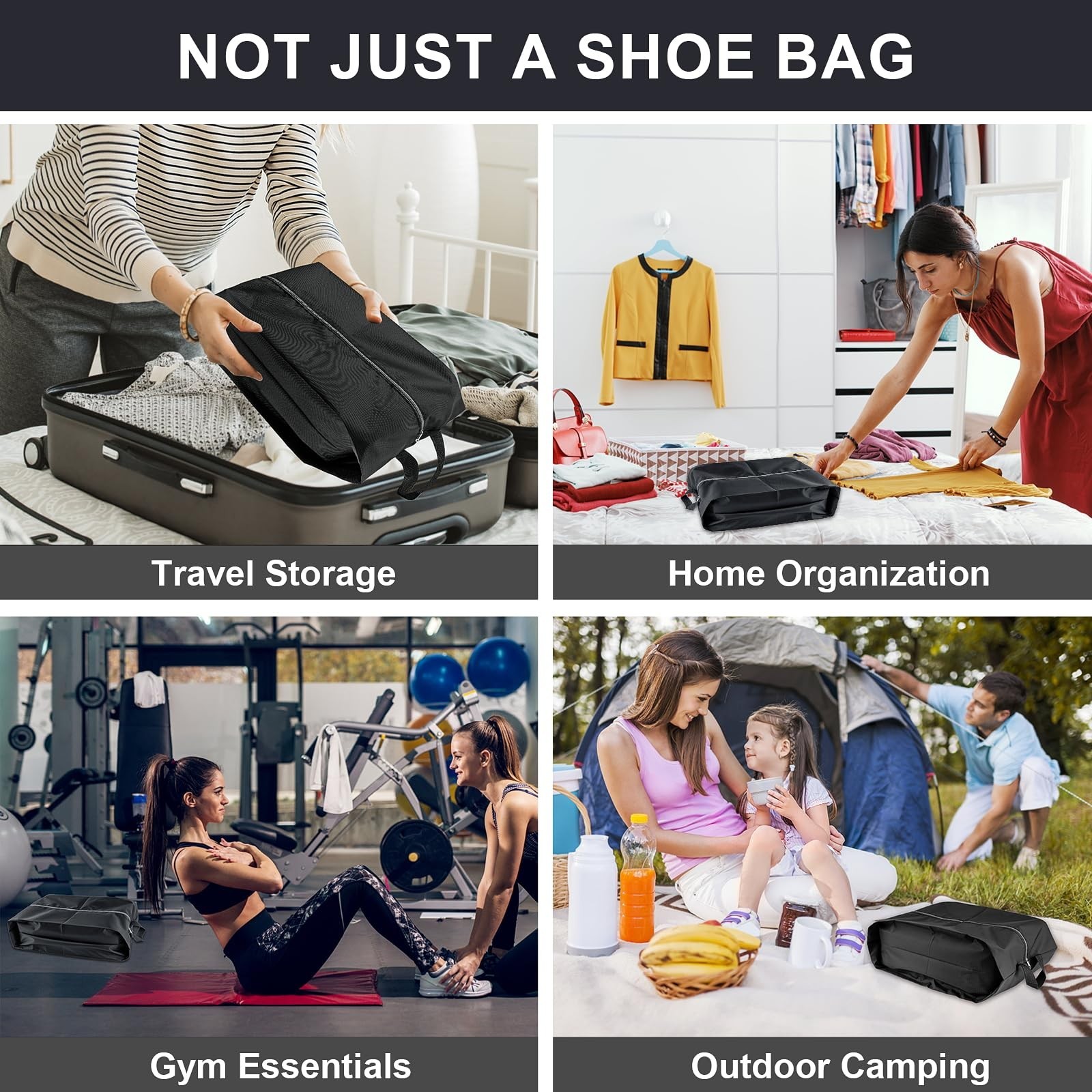 Shoe Bags for Travel, 4 Pack Extra Durable Travel Shoe Bags for Storage and P…