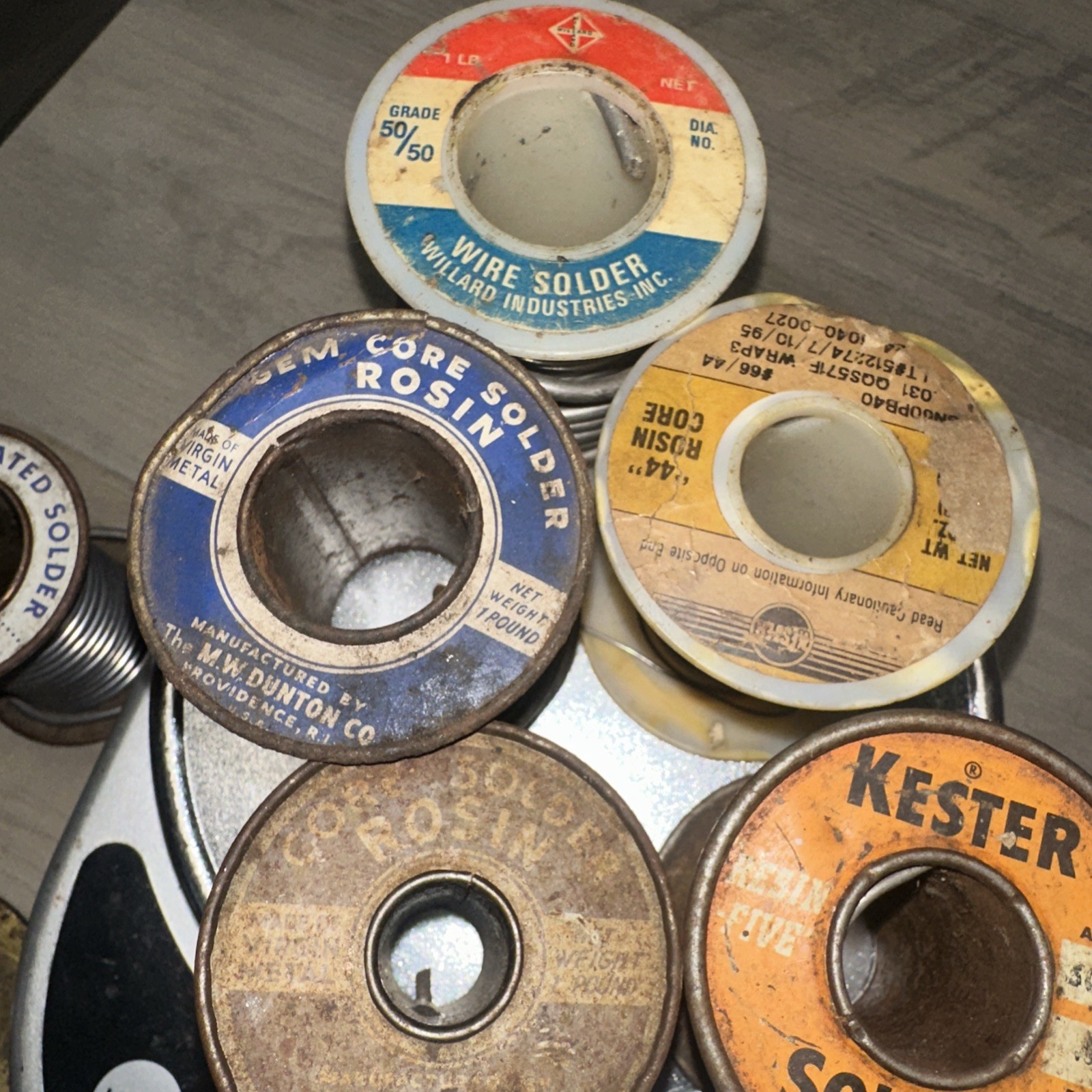 Lot of Solder Spools Over 3 Pounds! Various Sizes 10 Rolls Used