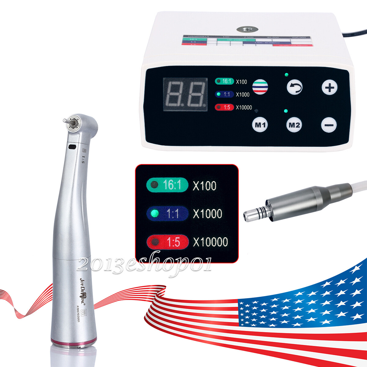 Dental Brushless LED Electric Micro Motor /1:5 Fiber Optic Handpiece