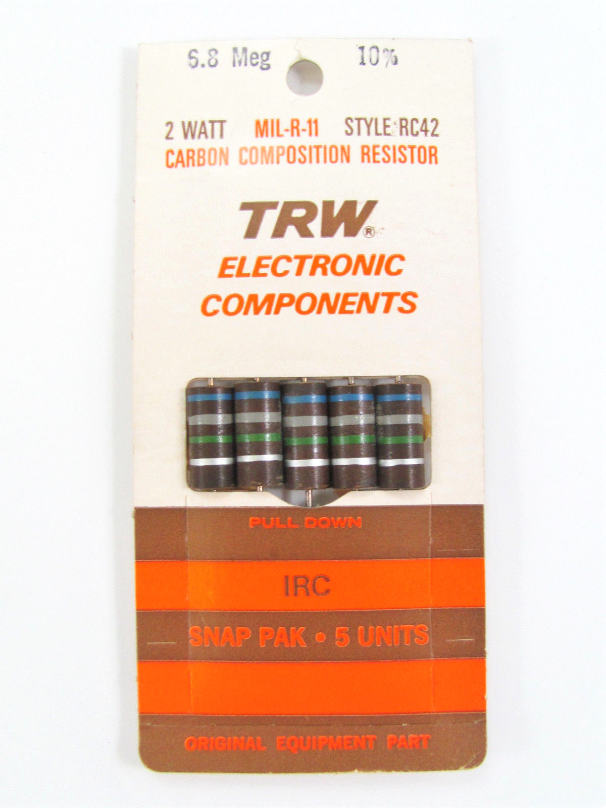10 Ohm to 18M Ohm – 2W 10% – Carbon Comp Resistors – TRW / AB, etc. *NOS*