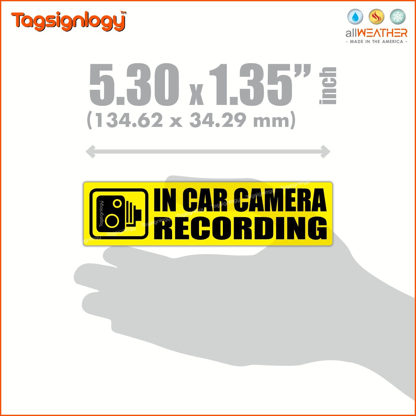 (4 pcs) In Car Camera Recording Stickers Dash Cam Video on Board Bumper Decals