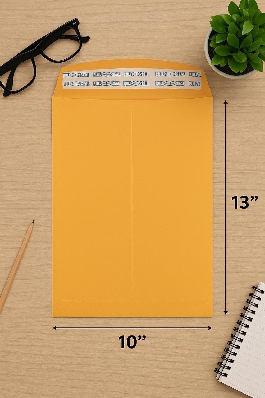 50 – Pack 10″x13″ Kraft Catalog Mailing Envelopes Mailers Peel Self Seal