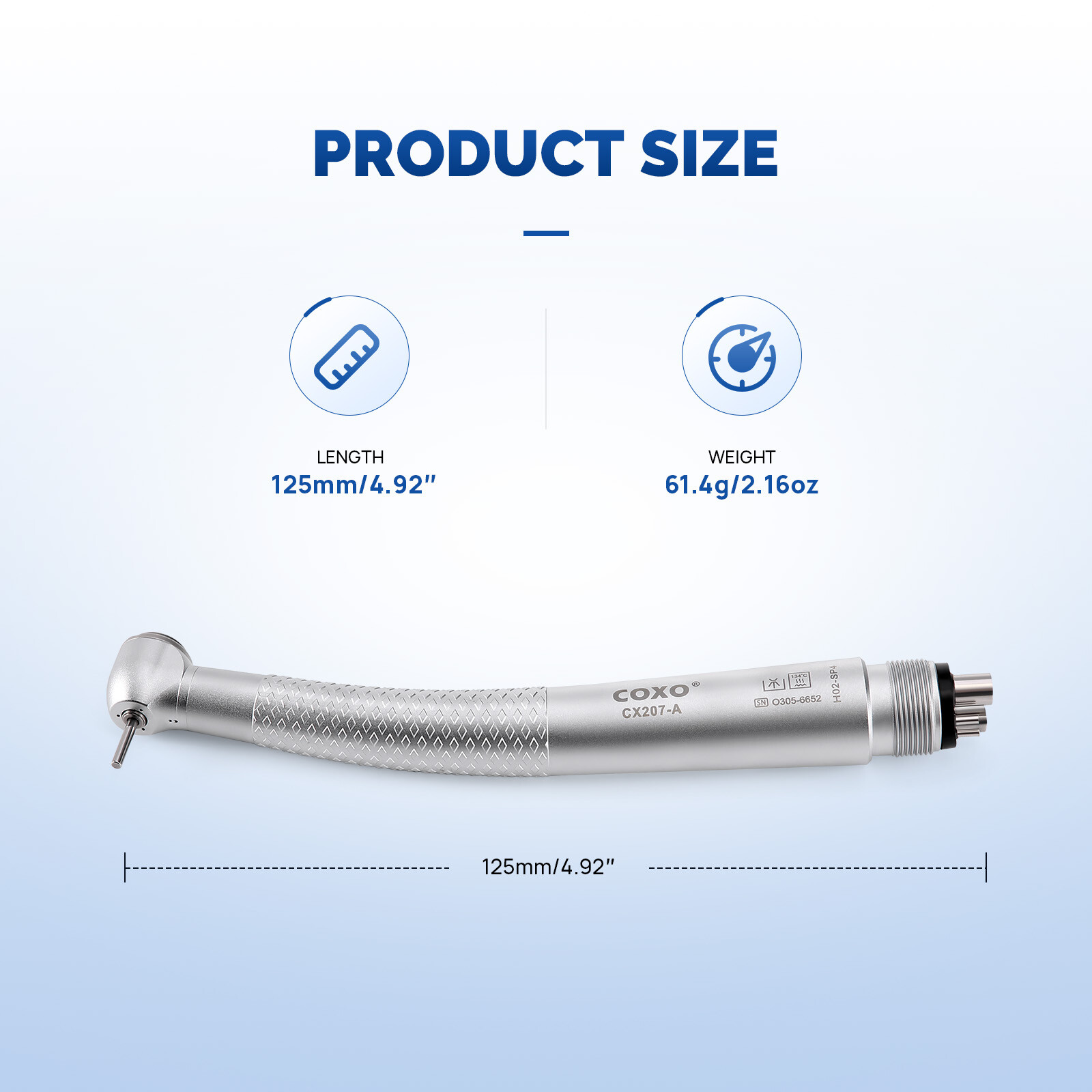 COXO CX207-A Dental Fiber Optic High Speed Handpiece Air Turbine Anti-retraction