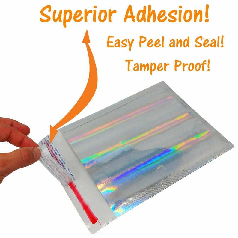 8.5×12″ Metallic Bubble Mailers Pink, Teal, Black, Holographic, 8×12 Envelopes