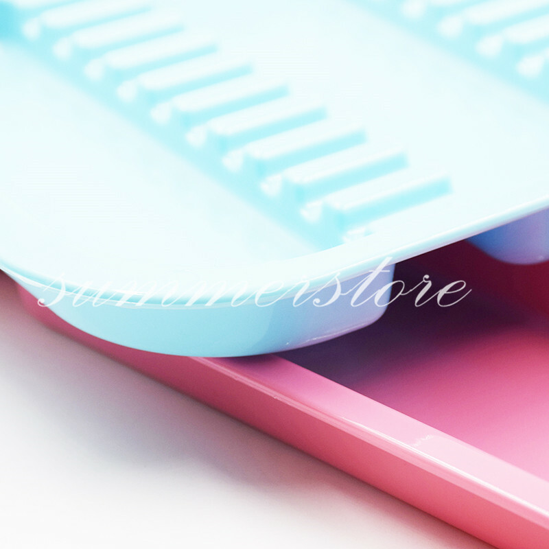 2 Pcs Pink+Blue Dental 135ºC Autoclavable Plastic Divided Type Separate Trays
