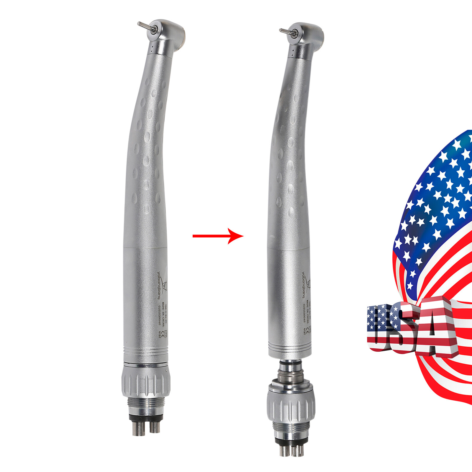 GB4 Dental High Speed Handpiece Turbine +4 Hole Swivel Quick Coupler