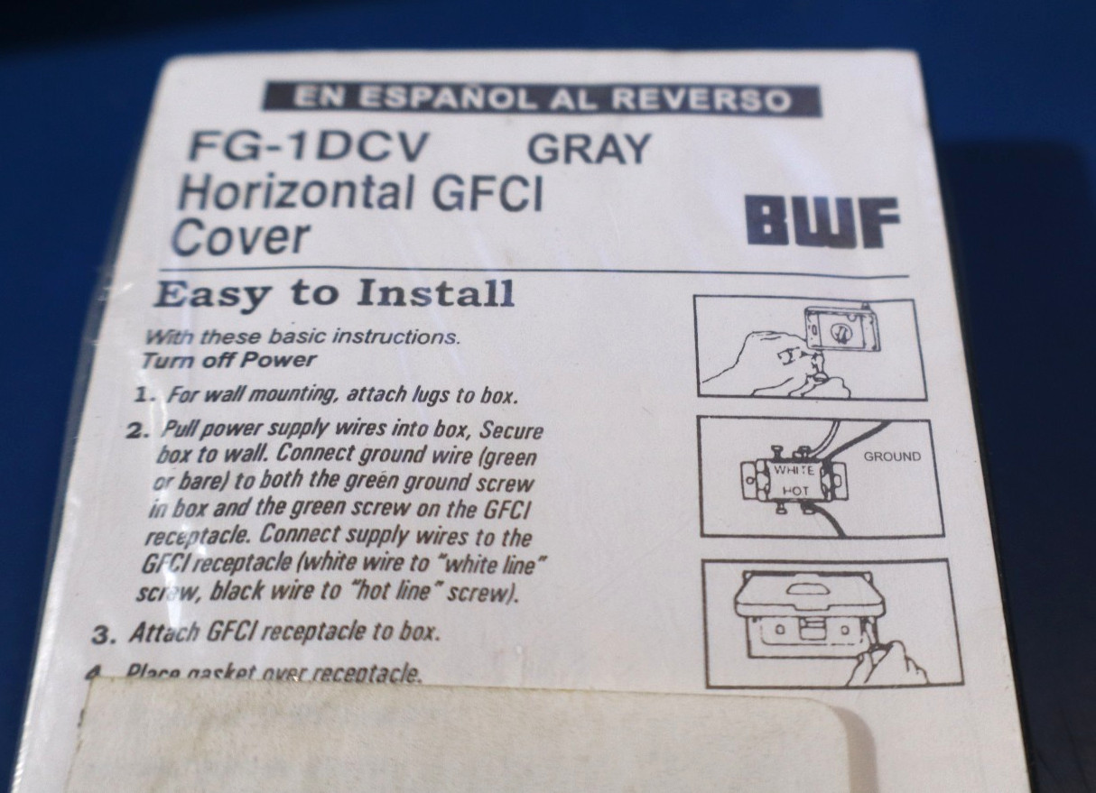 FG-1DCV Horizontal, GFCI Cover Grey Lot of 10