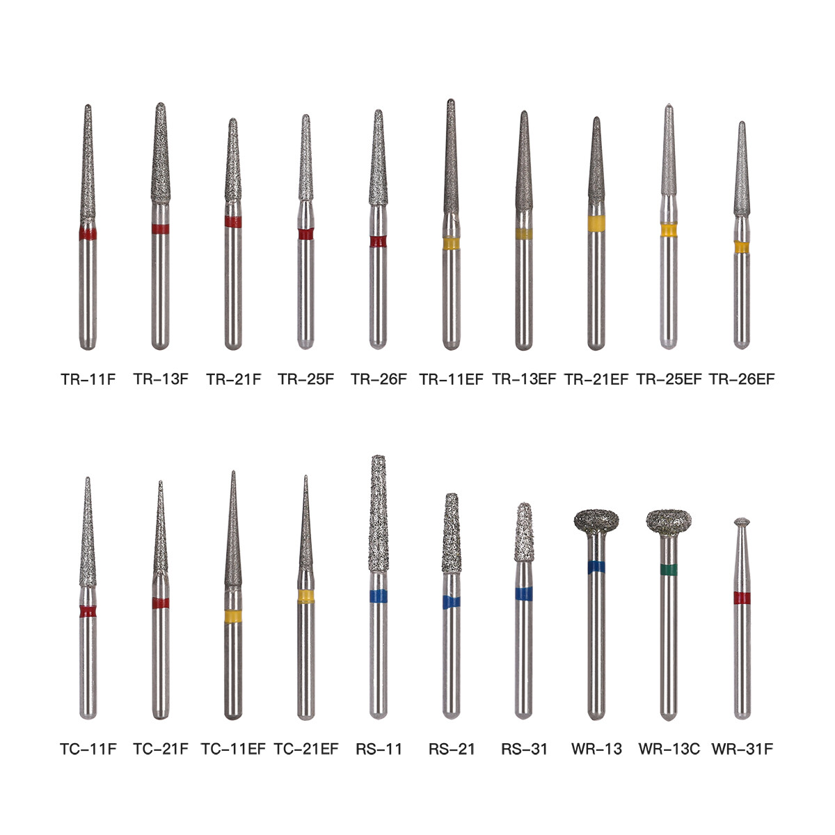 25pcs AZDENT Dental FG Diamond Burs For High Speed Handpiece Friction Grip