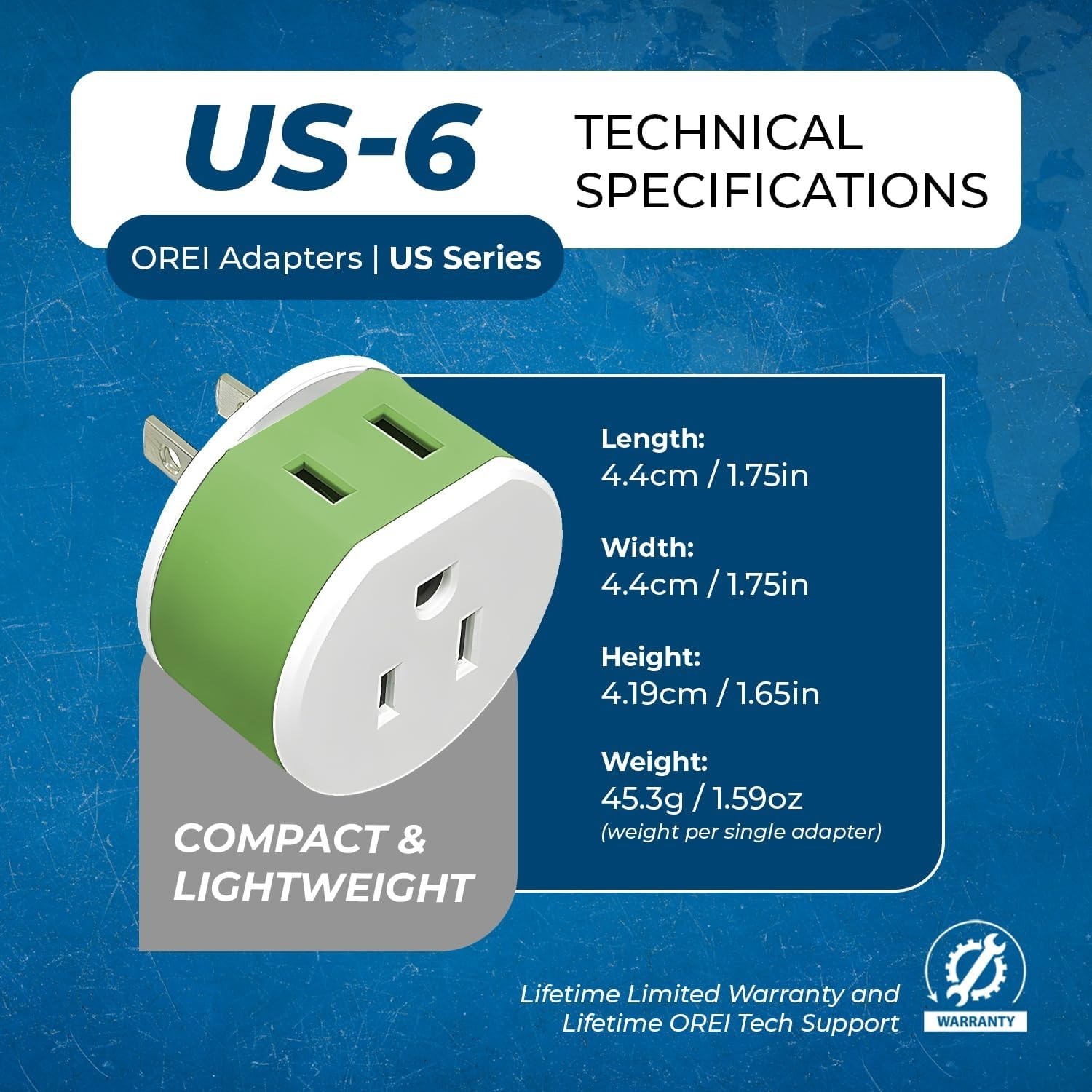 Japan Philippines Power Plug Adapter with 2 USA Inputs – Travel 3 Pack – Type