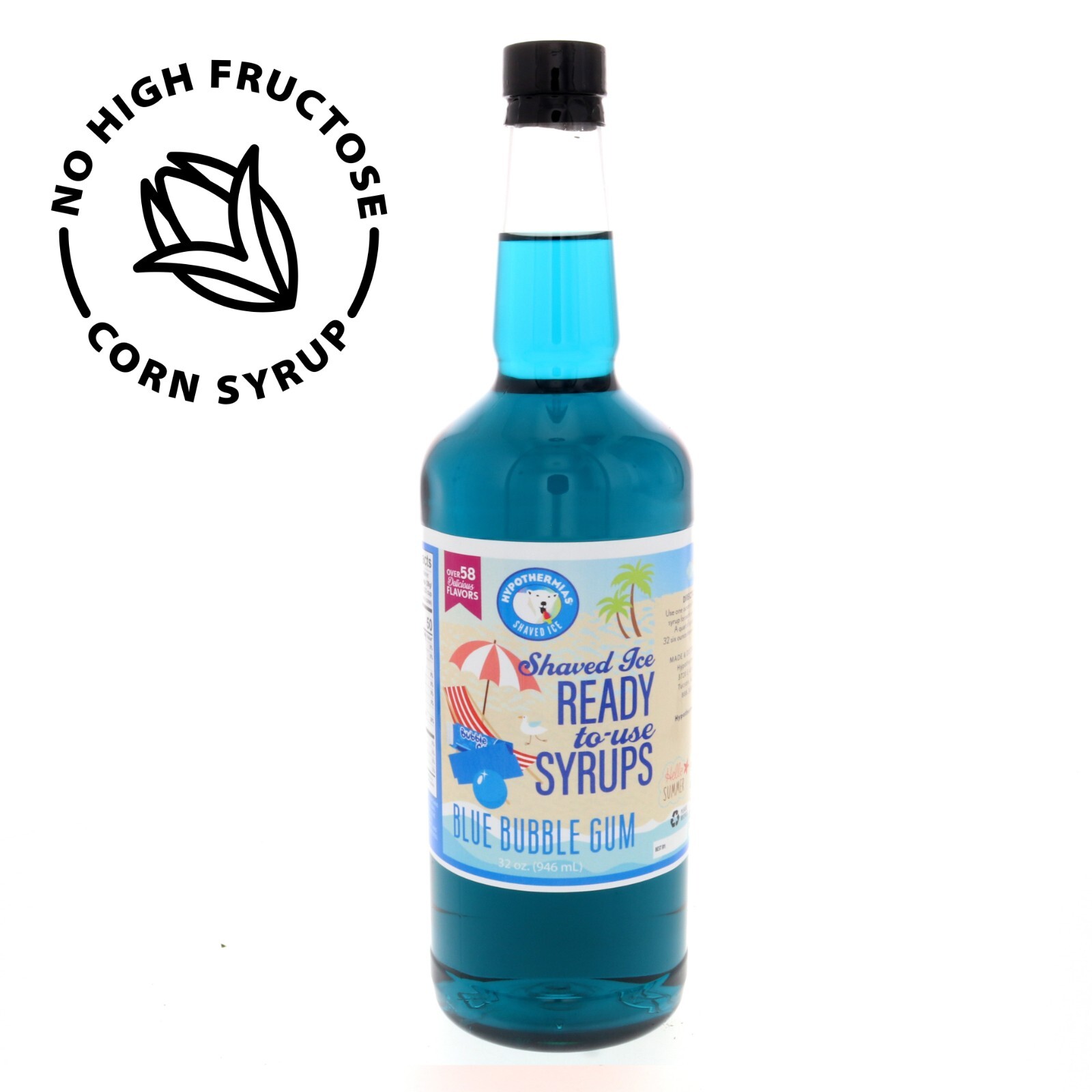 Hypothermias BLUE BUBBLE GUM Flavor Syrup ? Snow Cone machine Shaved Ice QUART