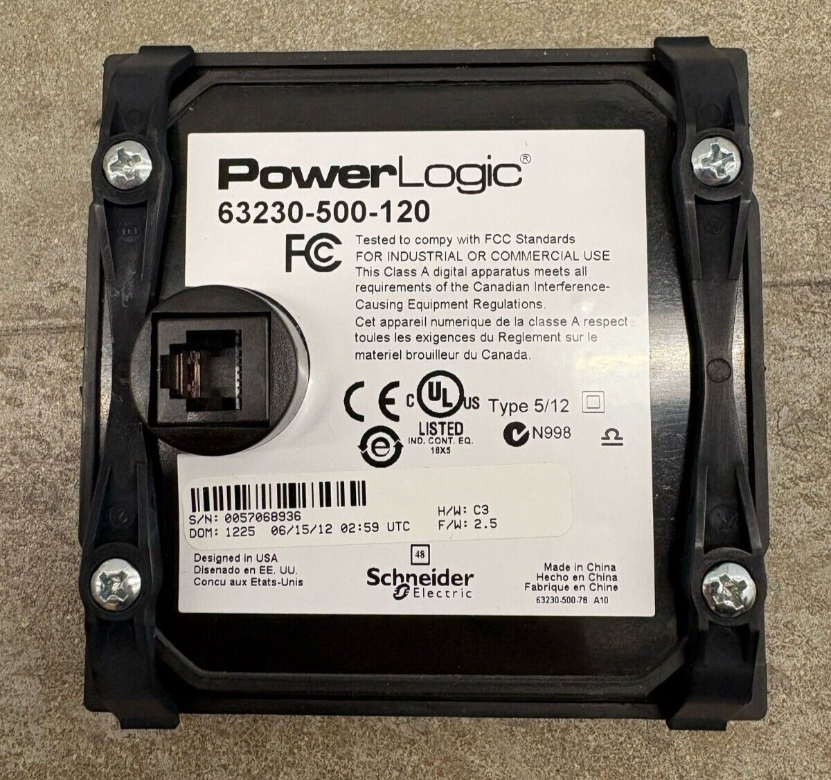 Schneider Electric Square D PowerLogic PM800 63230-500-120 Used Tested
