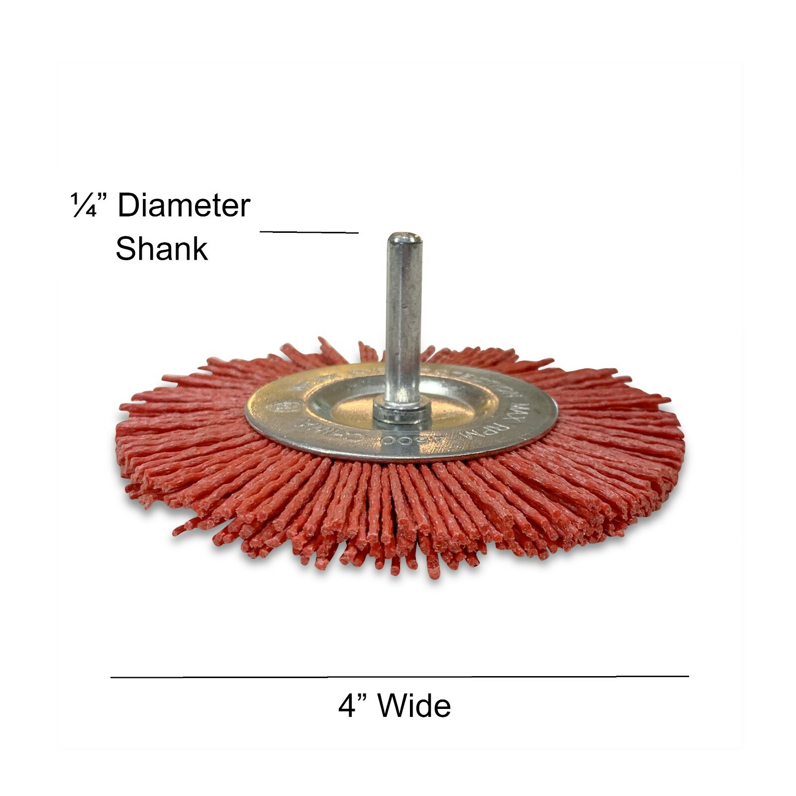 4″ Nylon Flat Brush 1/4″ Shank Coarse 3 Pack Abrasive Drill Brush Wheel
