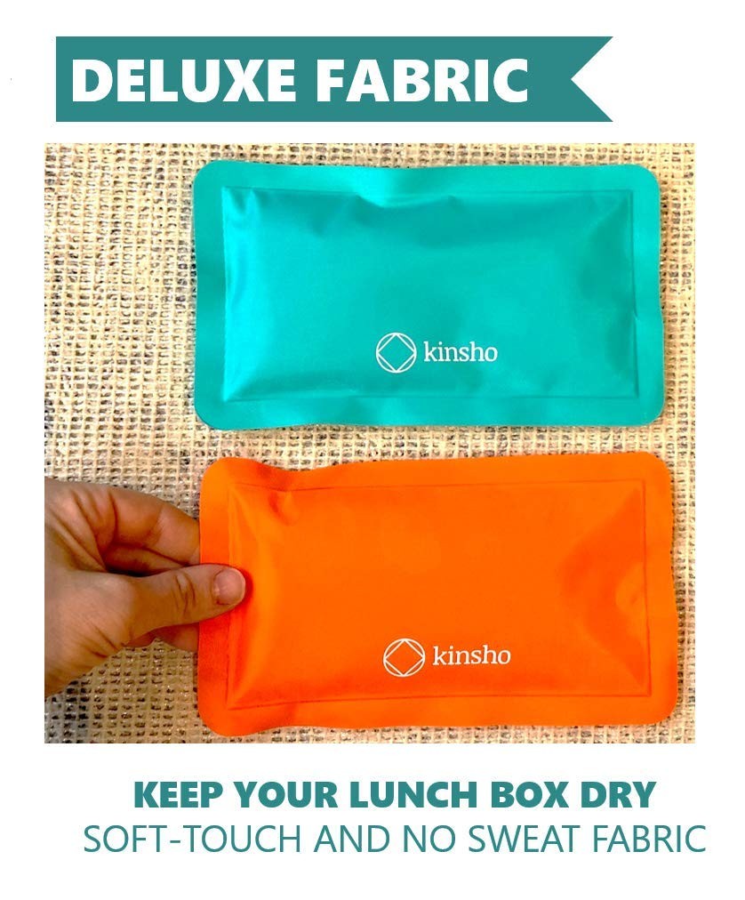 Kinsho Ice Pack For Kids Lunch Bag And Bento Boxes 4 Pack Set Reusable And
