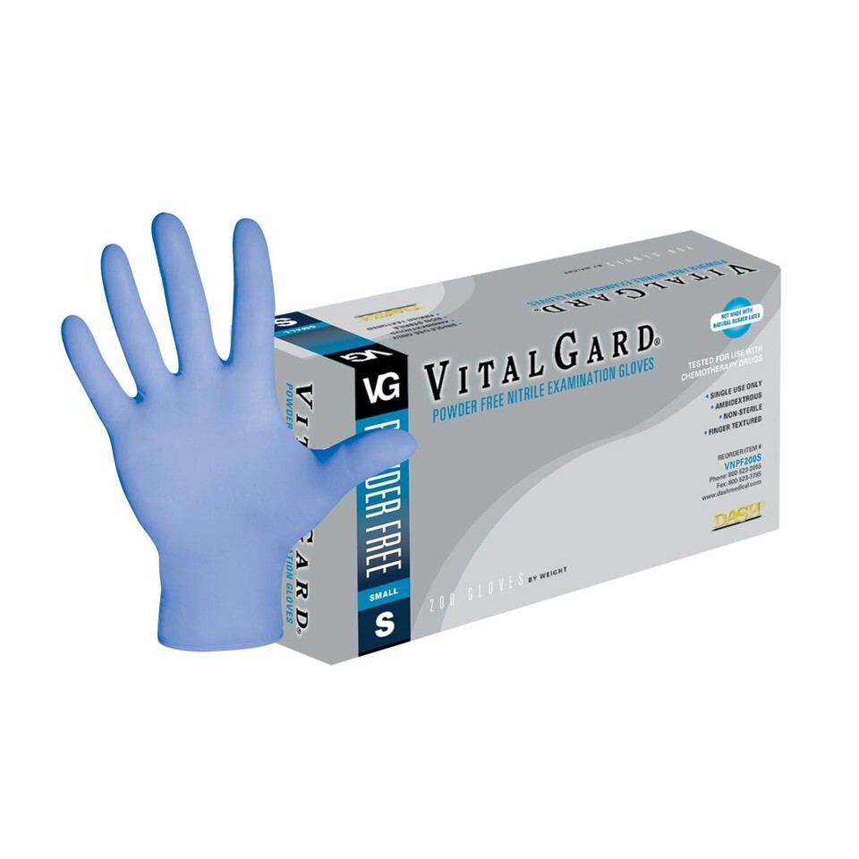 Vital Gard Nitrile Gloves SIZE S /Small ONE BOX OF 100 Gloves