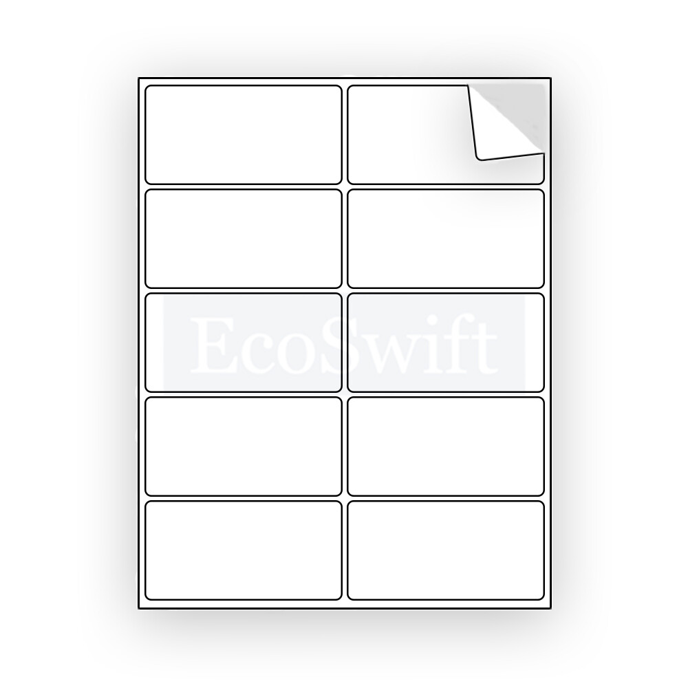 (50) 4 x 2 EcoSwift Laser/Ink Address Shipping Self-Adhesive Labels 10 per sheet