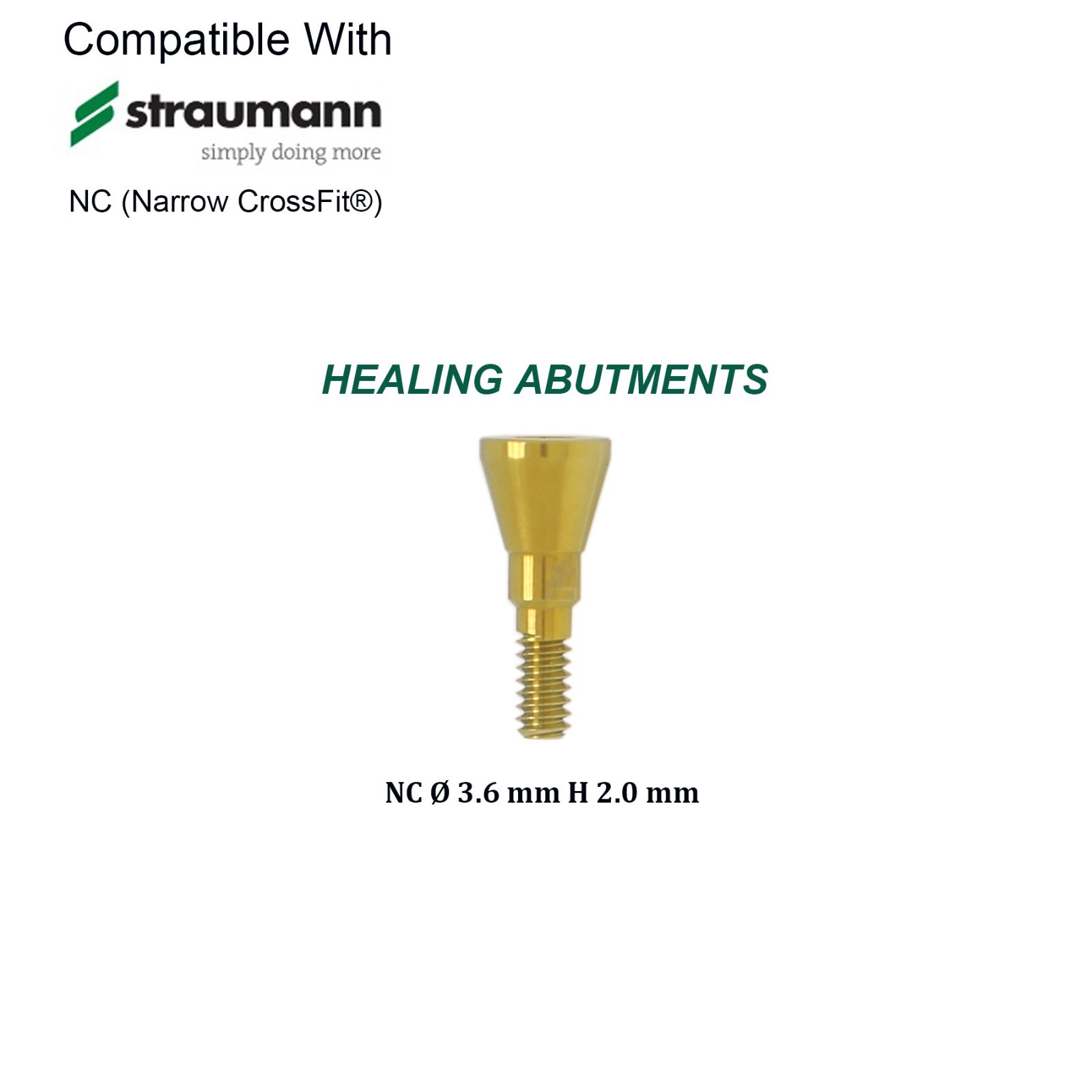 US Dental NC Healing Abutment Healing Cap Ø3.6mm Fit Straumann ITI BL/BLT