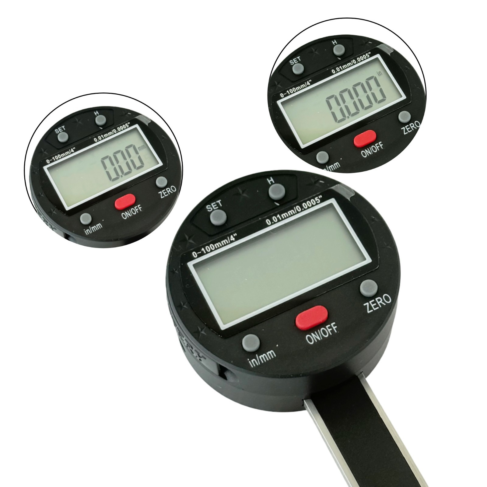 Digital Depth Gauge 0-100mm / 0-4 inch, Electronic Depth Measuring Tool with LCD