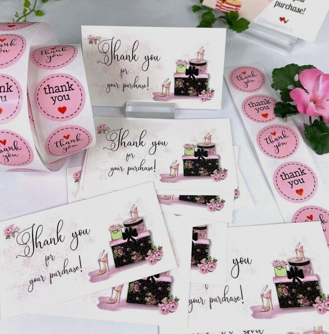 Thank You Business Card for Small Business, Fashion, Thank You Stickers