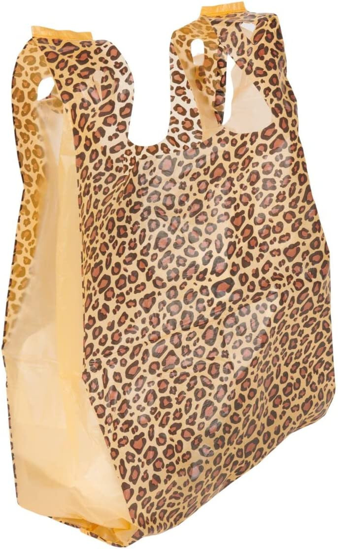 Plastic Shopping Bags 1000 Cheetah Leopard Grocery Merchandise 11 ½” x 6″ x 21″