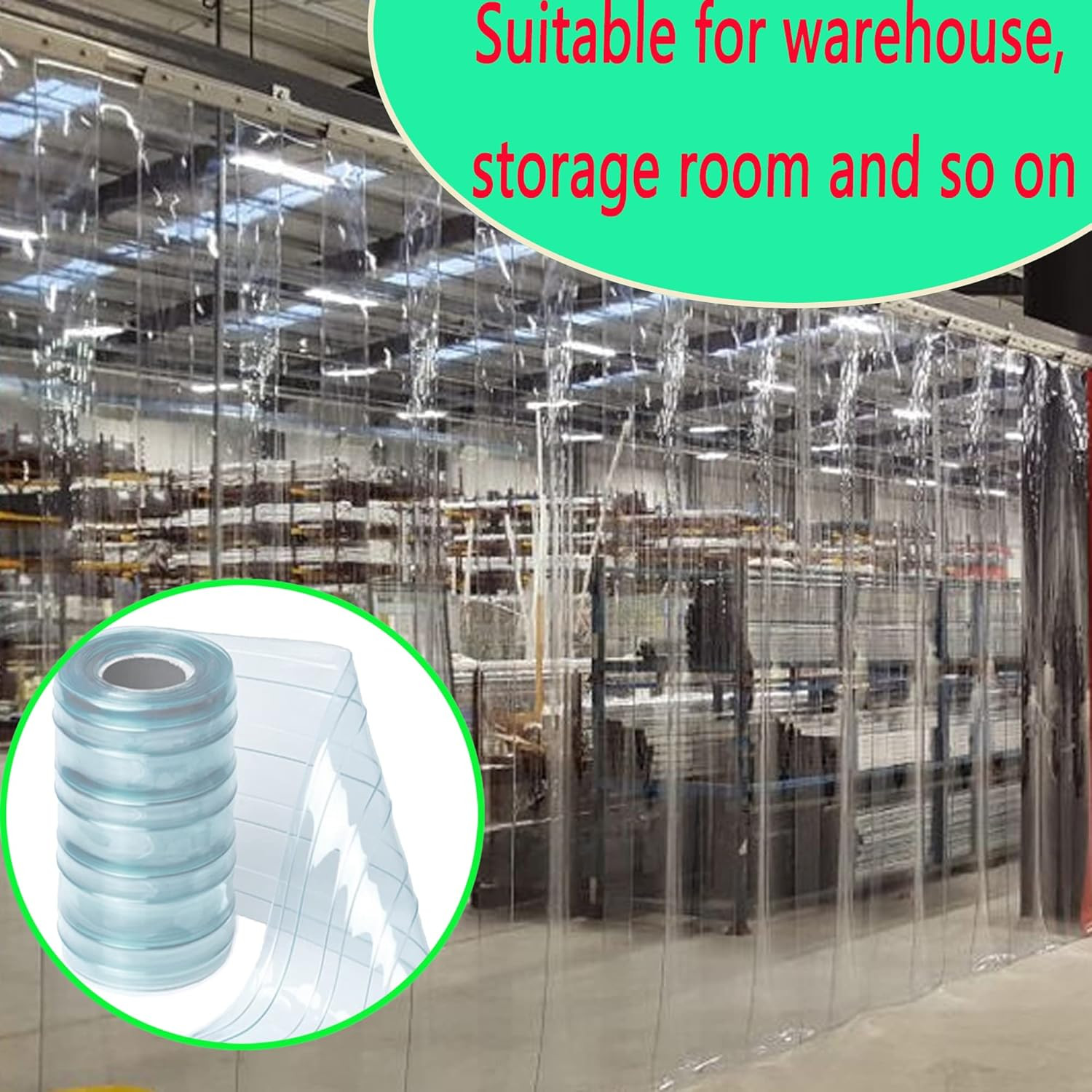 Plastic Vinyl Replacement Strip Curtain-Door – Clear Waterproof PVC for Warehous