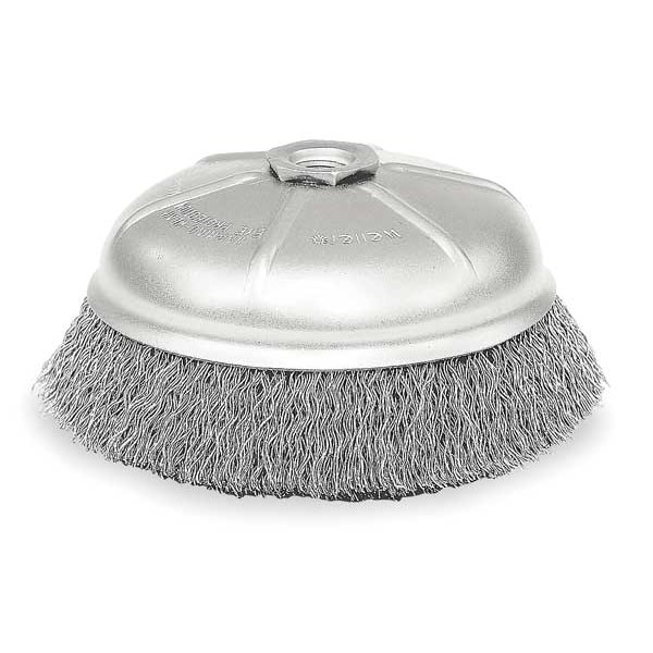 Weiler 93401 Crimped Wire Cup Wire Brush, 6″, 0.014″