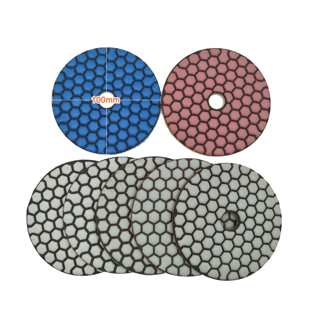 7PC 50/100/200/400/800/1500/3000# 4″ Dry Diamond Polishing Pad Sharpness A6W3