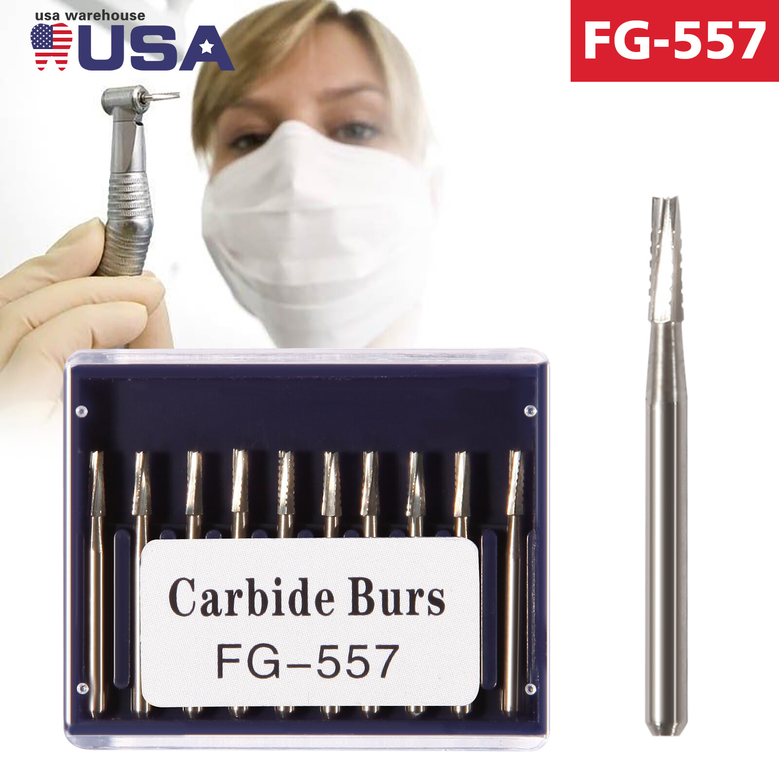 FG 557 Carbide Burs – Friction Grip for High-Speed Handpieces, Type