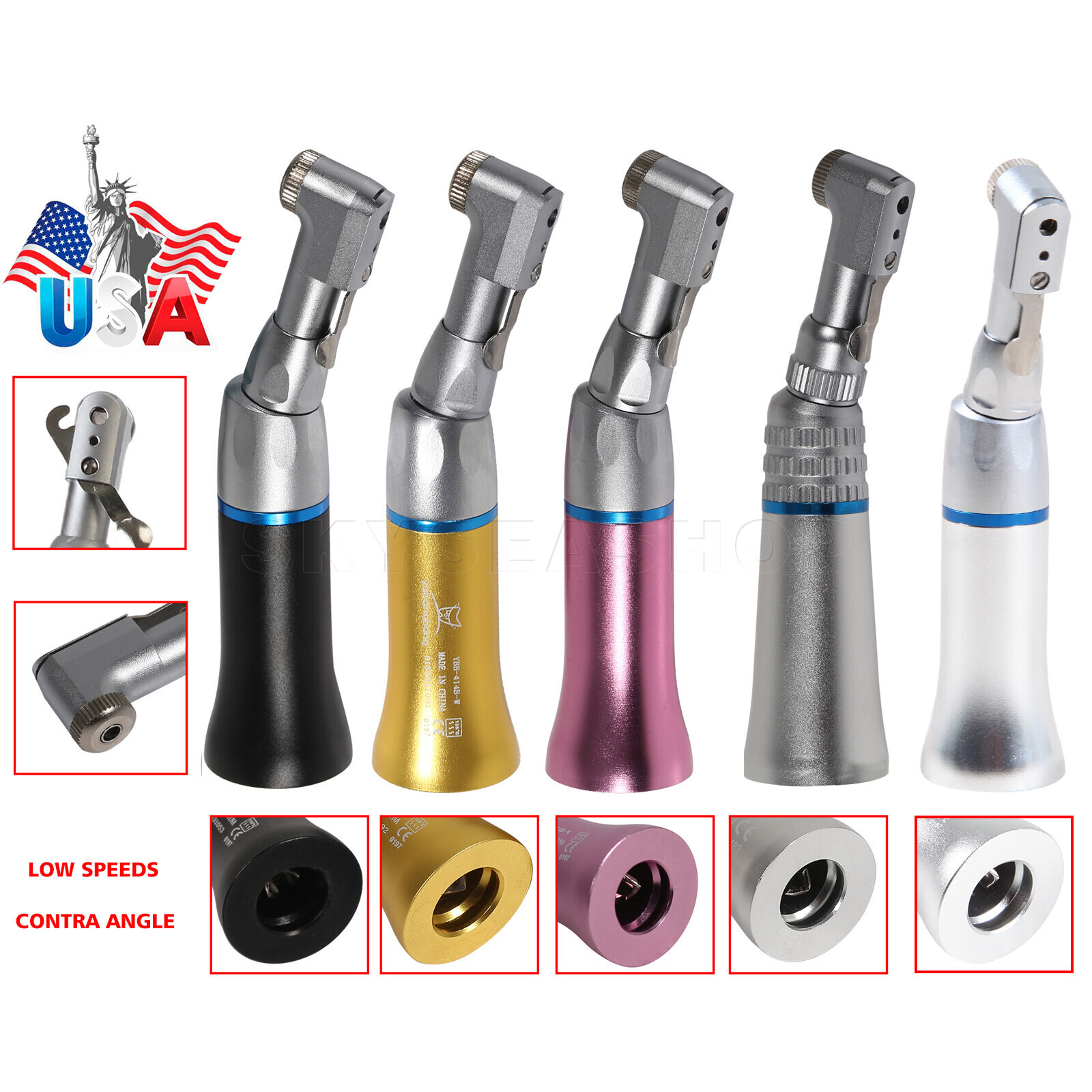 Dental low slow speed straight handpiece/ contra angle/ air motor fit NSK E-type