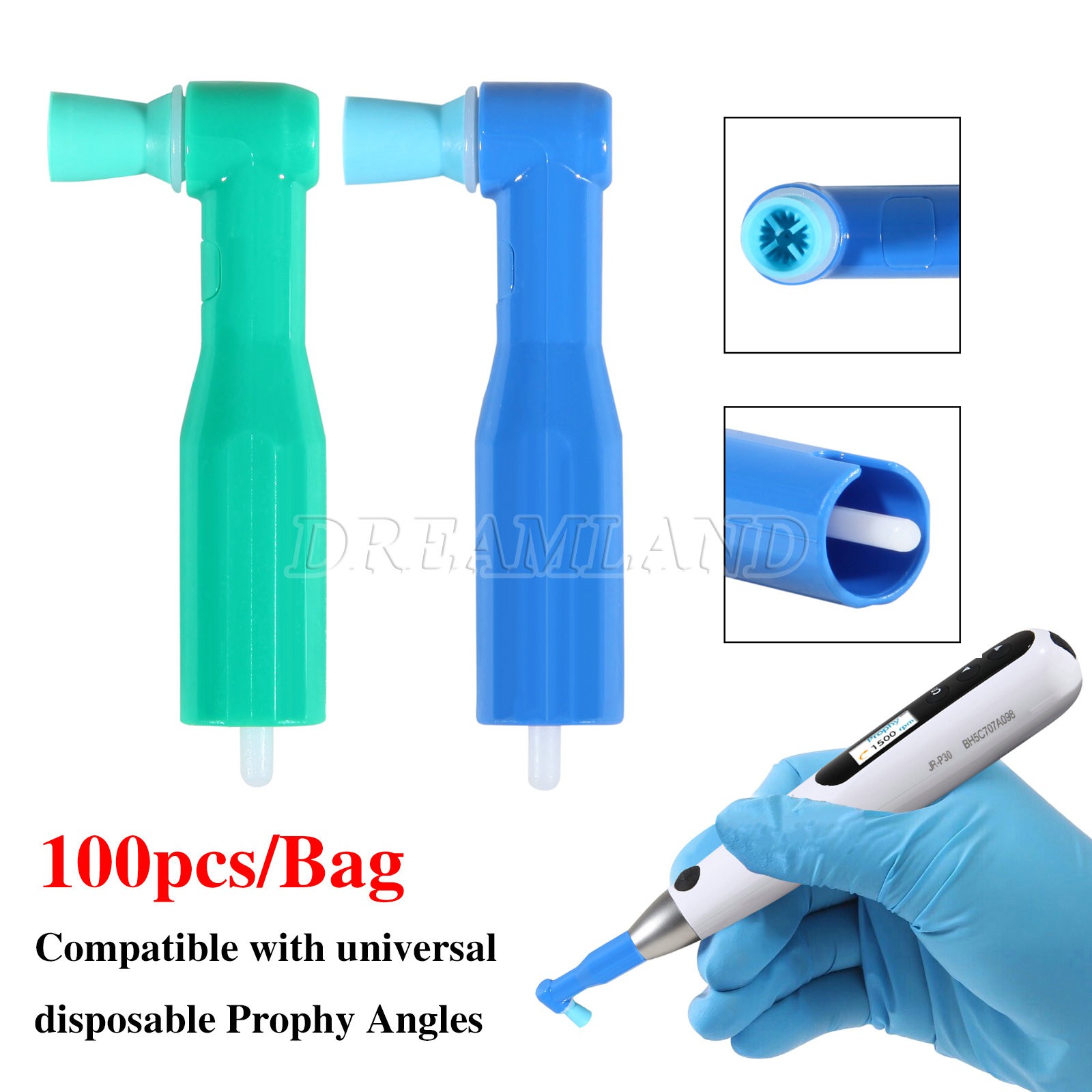 100-1000*Dental Disposable Prophy Angles Cup Latex Free Right Angle 90° DL