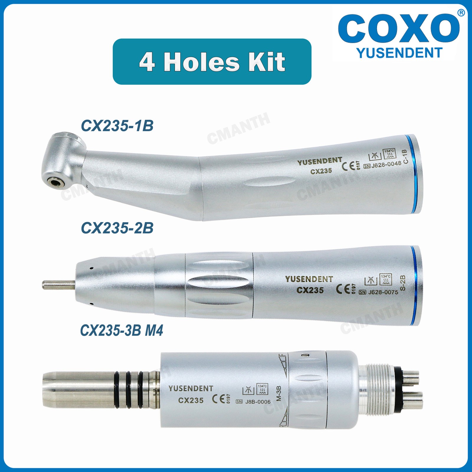 COXO Dental Contra Angle Turbine 1:1 Internal Water Low Speed Straight Handpiece
