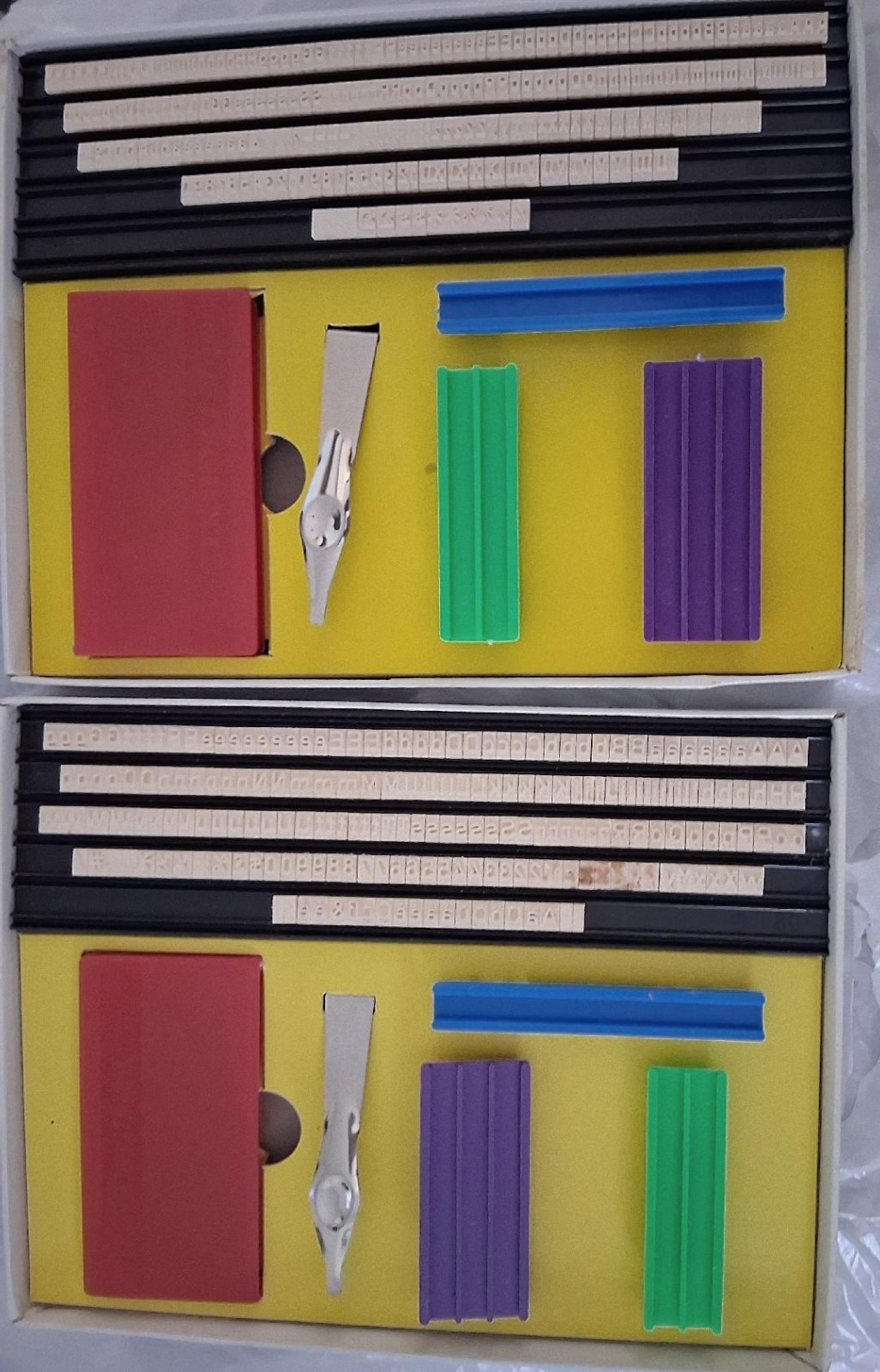 Vtg Trodat Typo 70 & 80 Rubber Stamp Lettering Printing Set Lot