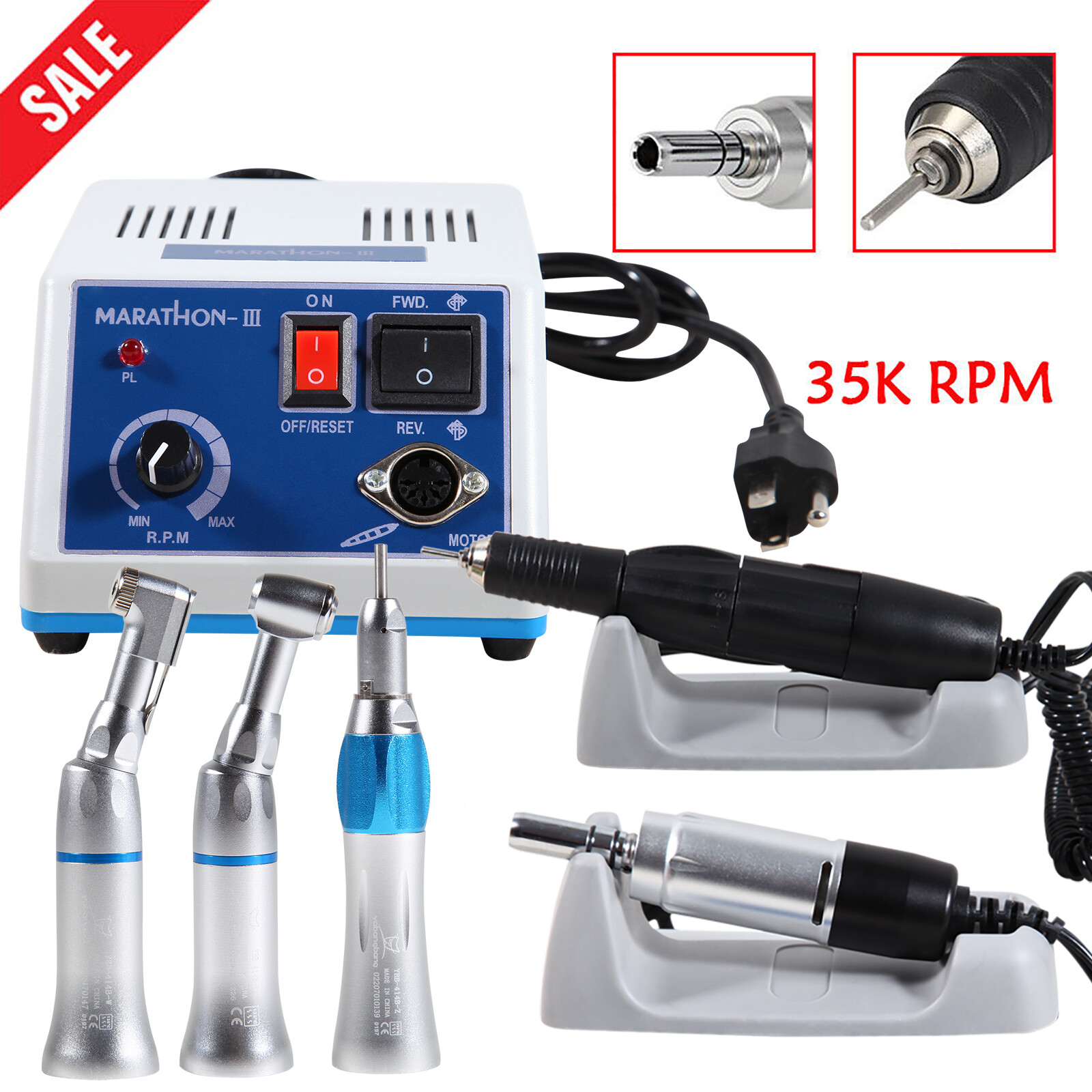 Dental Lab Marathon III Micromotor Polishing Motor 35K RPM Electric Handpiece N3