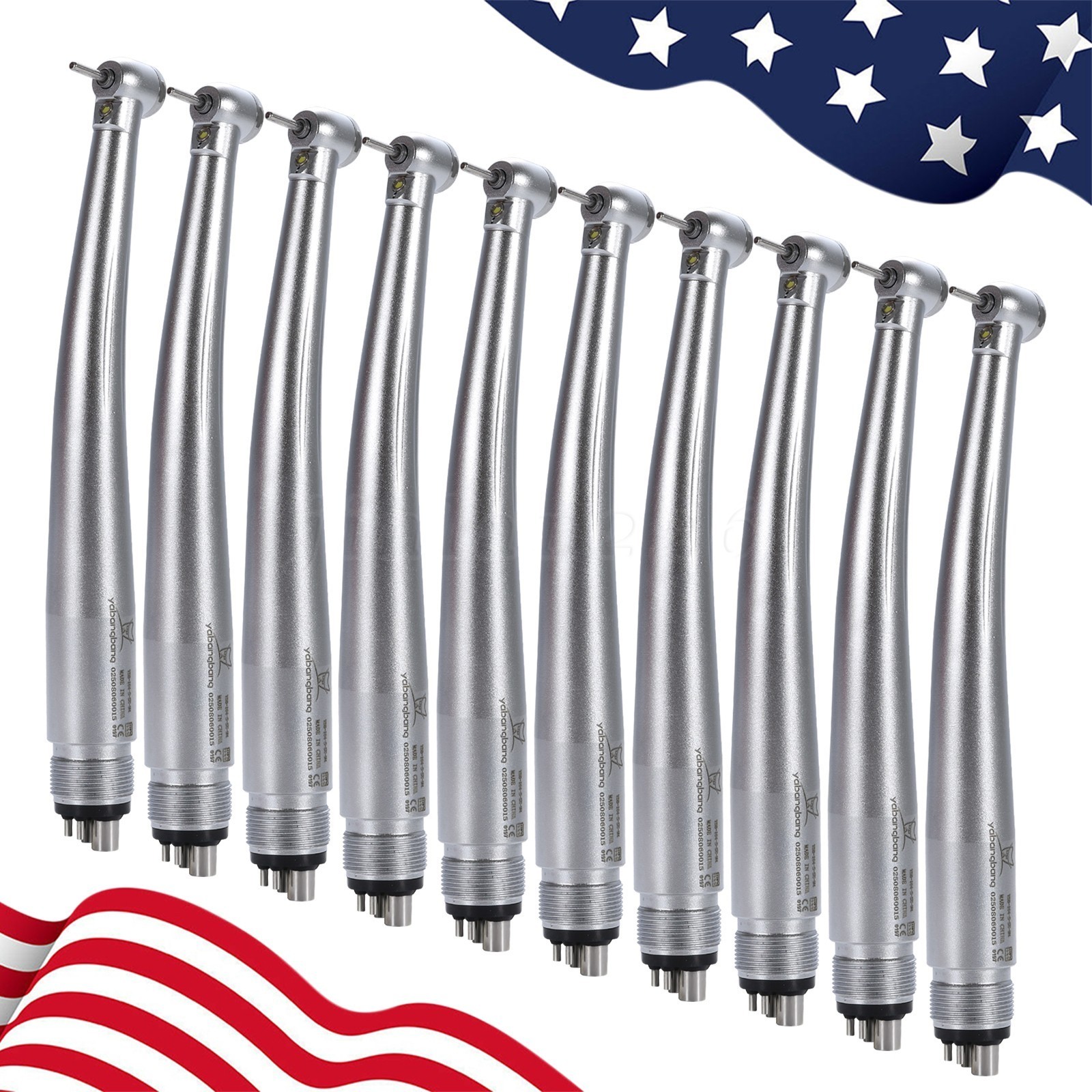 1-10 LED Dental Mini Small Head High Speed Handpiece Pedo Pediatric Push Button