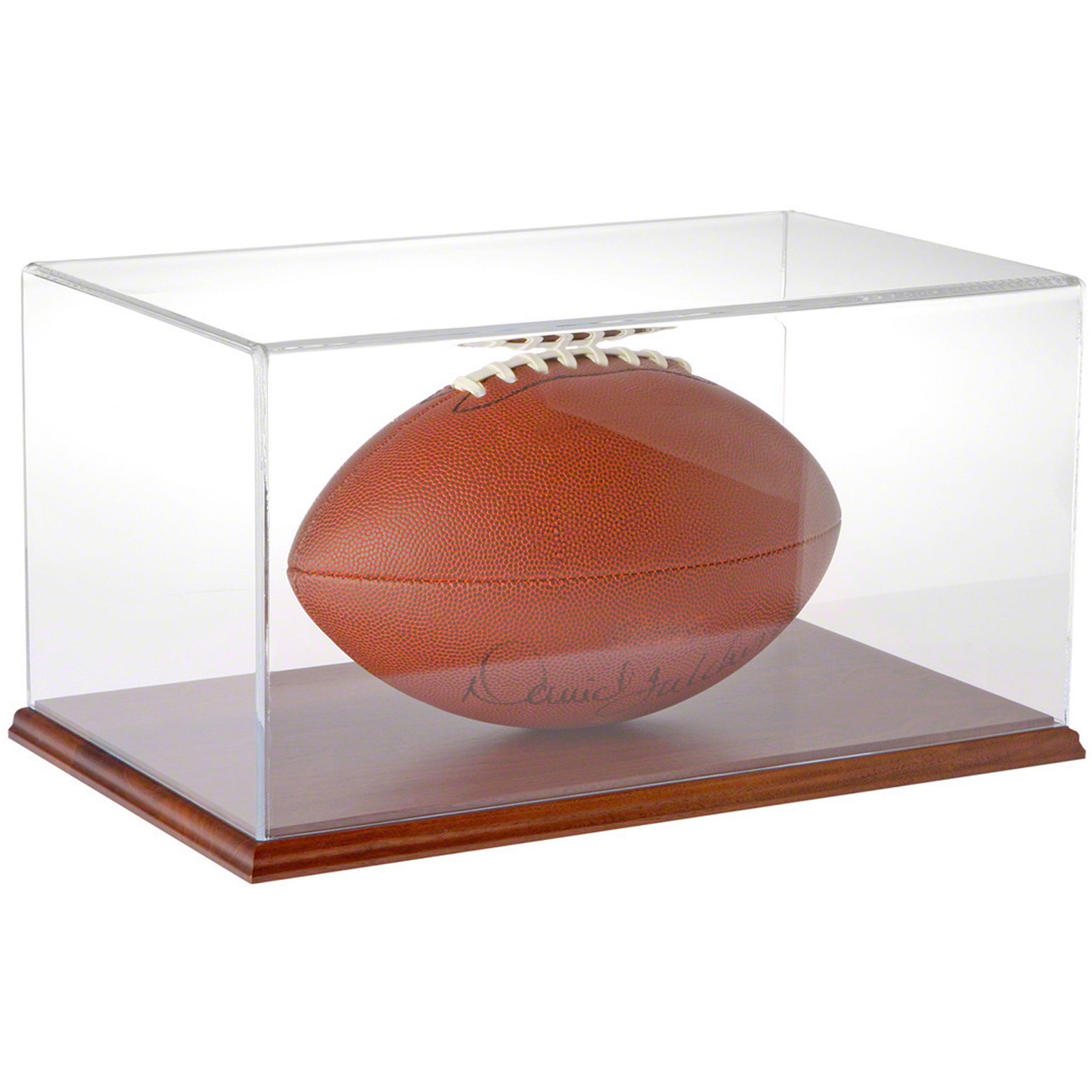 Plymor Clear Acrylic Display Case with Hardwood Base, 16″ W x 10″ D x 8″ H