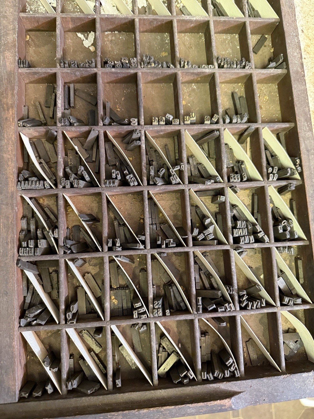 Antique VTG Letterpress Print Type Upper & Lower Letter & Number Set Complete