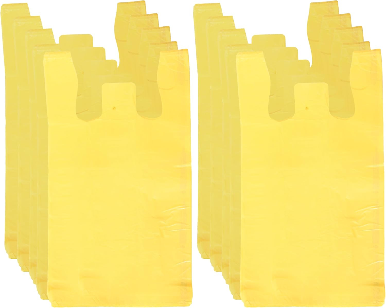 Yellow Plastic T-Shirt Shopping Bags – Case of 1,000-11 ½” X 6″ X 21″ –