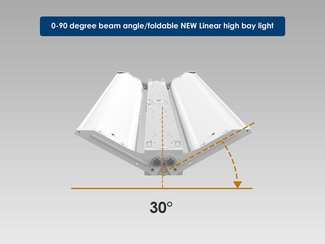 Led Linear High Bay Foldable Light 300W 45000LM 5000K Warehouse Garage Lighting