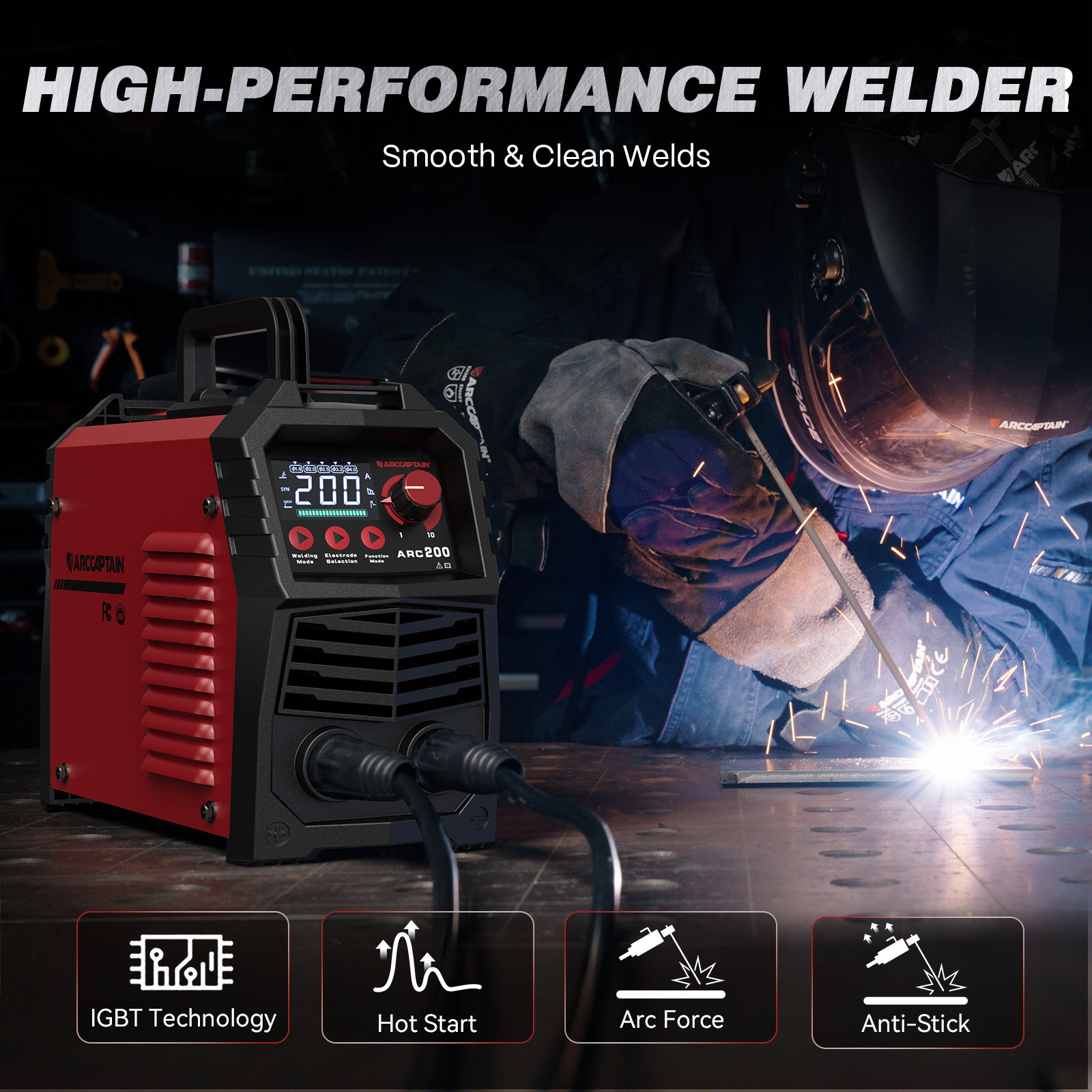ARCCAPTAIN Stick Welder 200Amp ARC/MMA/Lift TIG Welding Machine 110V/220V IGBT?