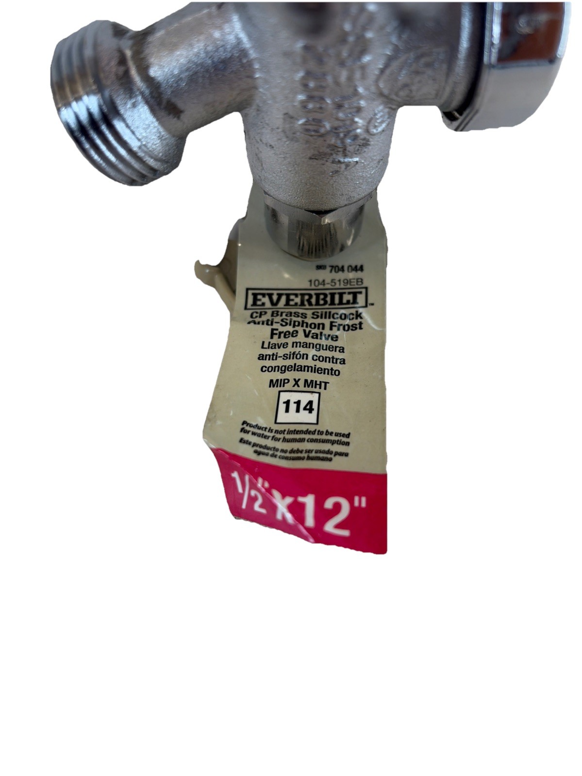 2 Everbilt 1/2″x 3/4″ x12″ Brass Anti-Siphon Frost Free Sillcock Valve 2 Pack