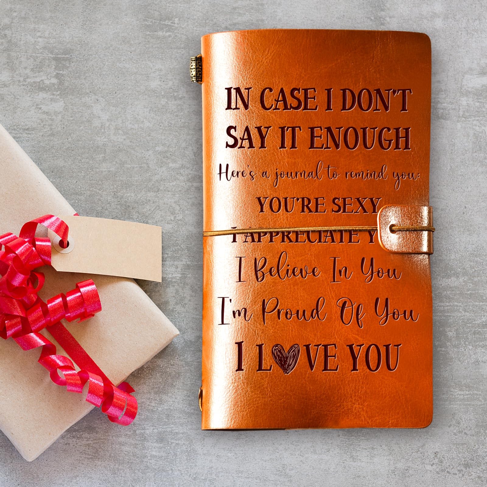 Romantic Gifts for Her Him, Romantic I Love You Leather Journal, 140 Page Ref…