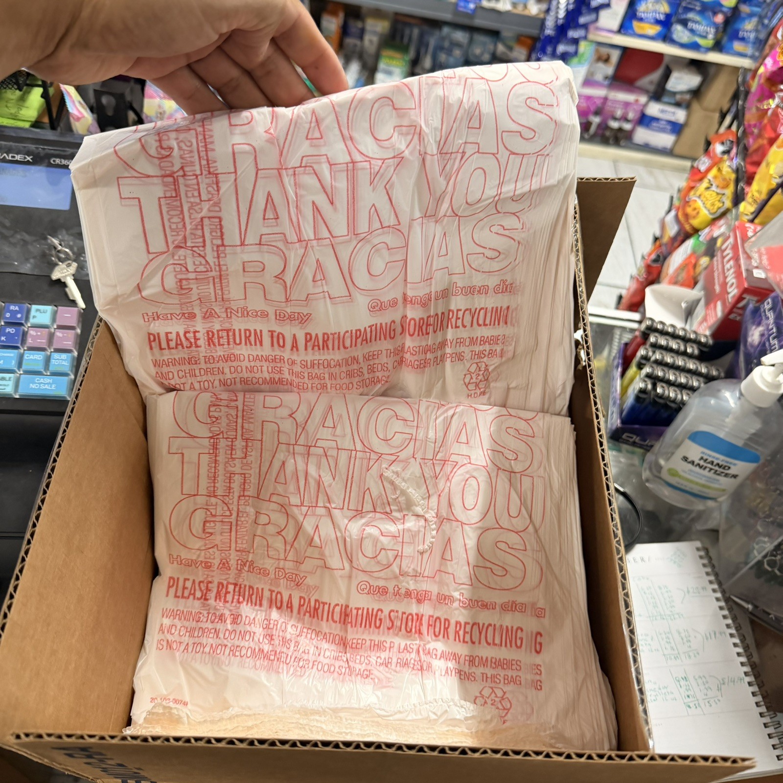 1000 T-Shirt Carry-Out Bags – 11.5″ x 6.5″ x 22″ NEW